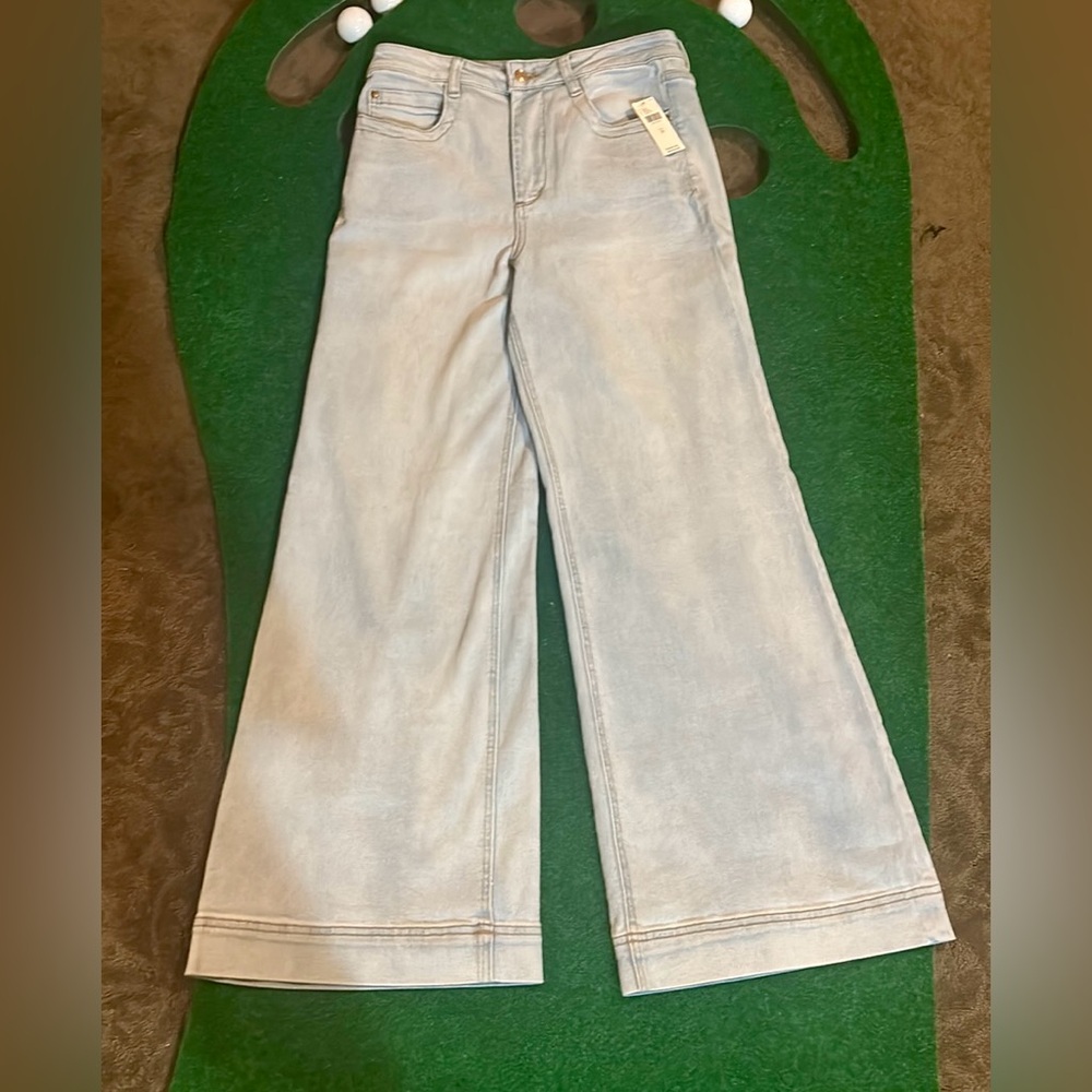 The Ettie High-Rise Crop Wide-Leg Jeans by Maeve - New with Tag - Light Denim